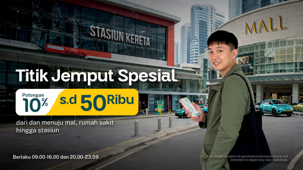 Diskon 10% hingga 50 Ribu untuk ke Stasiun atau Mall Favoritmu*