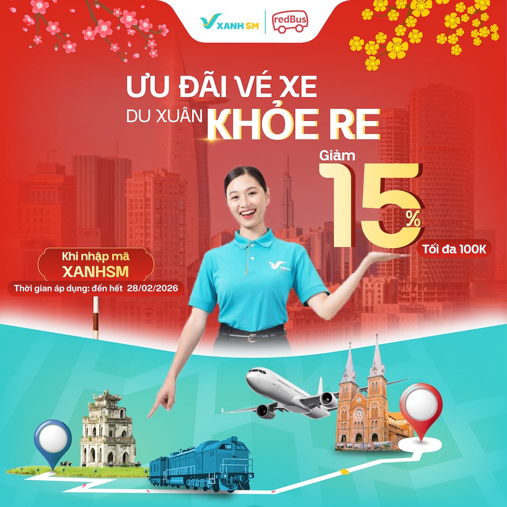Xanh Hot Deal | Ưu Đãi Vé Xe – Du Xuân “Khỏe Re” Cùng Redbus