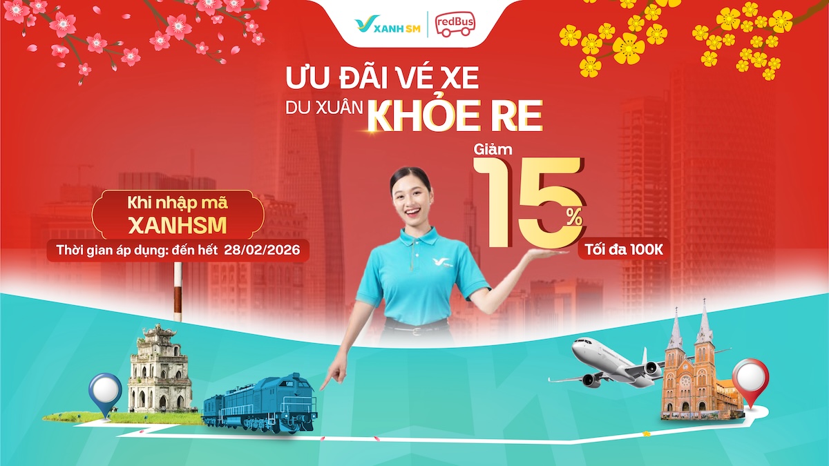 Xanh Hot Deal | Ưu Đãi Vé Xe – Du Xuân “Khỏe Re” Cùng Redbus