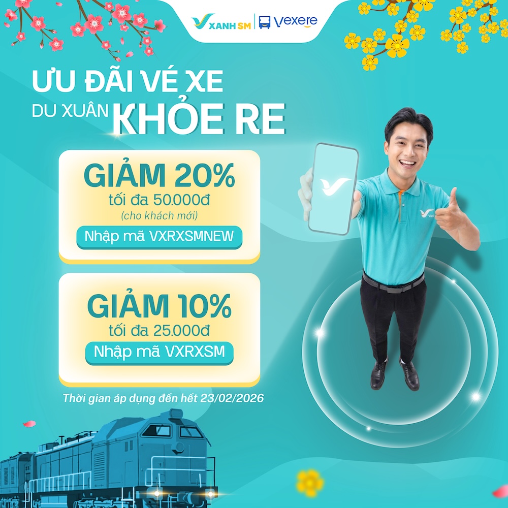 Xanh Hot Deal | Ưu Đãi Vé Xe – Du Xuân “Khỏe Re” Cùng Vexere