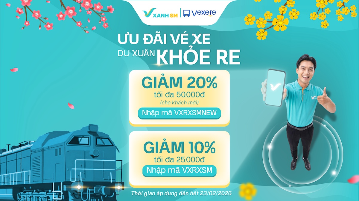 Xanh Hot Deal | Ưu Đãi Vé Xe – Du Xuân “Khỏe Re” Cùng Vexere