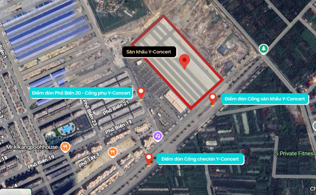 Các điểm đón Xanh SM tại sự kiện Y-Concert