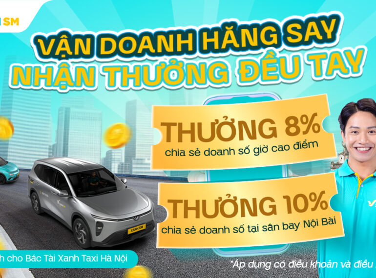 thưởng giờ cao điểm và sân bay Nội Bài cho Bác Tài Xanh Taxi