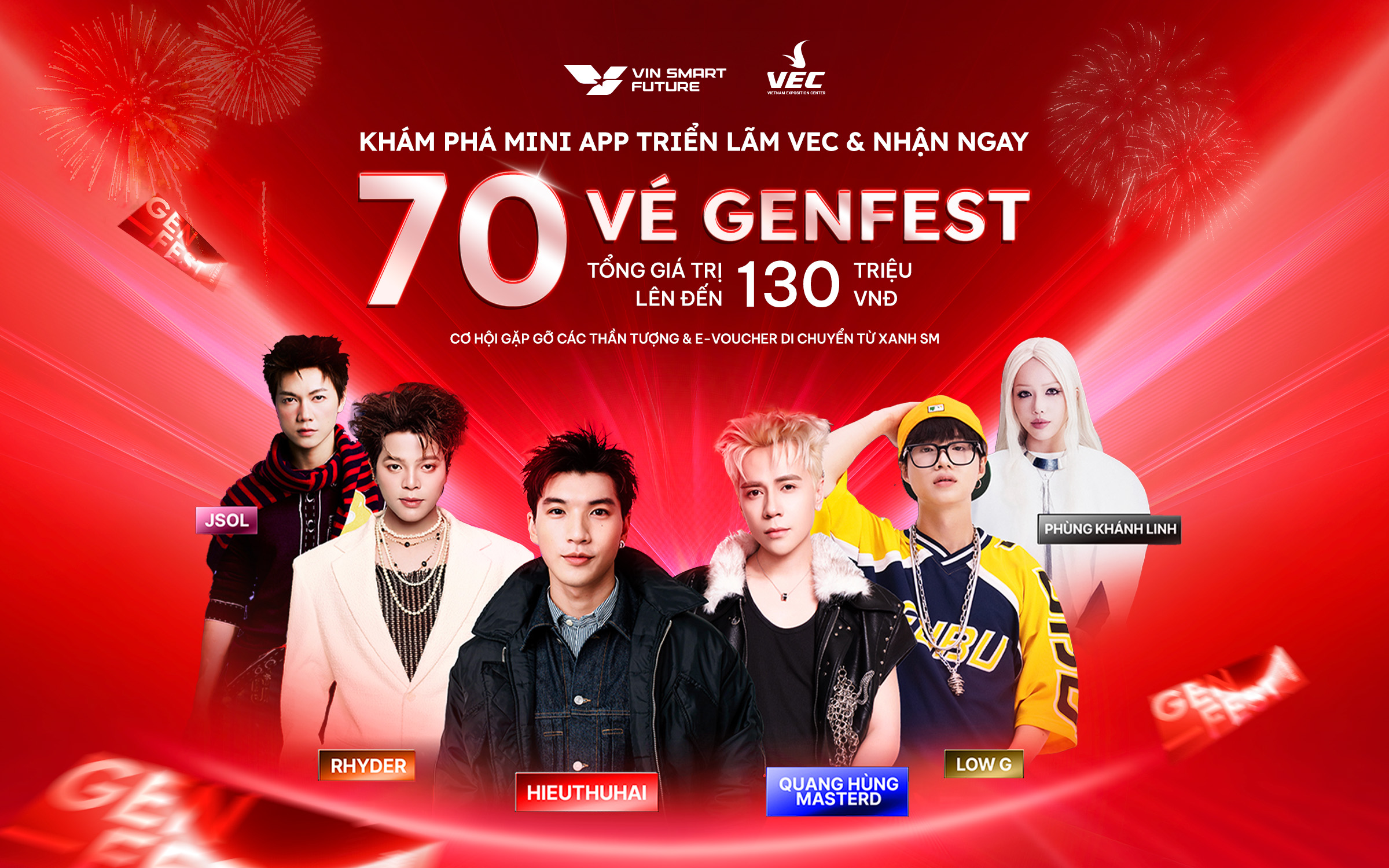 Cơ hội nhận 70 vé GENFEST, khám phá ngay tại MINI APP VEC
