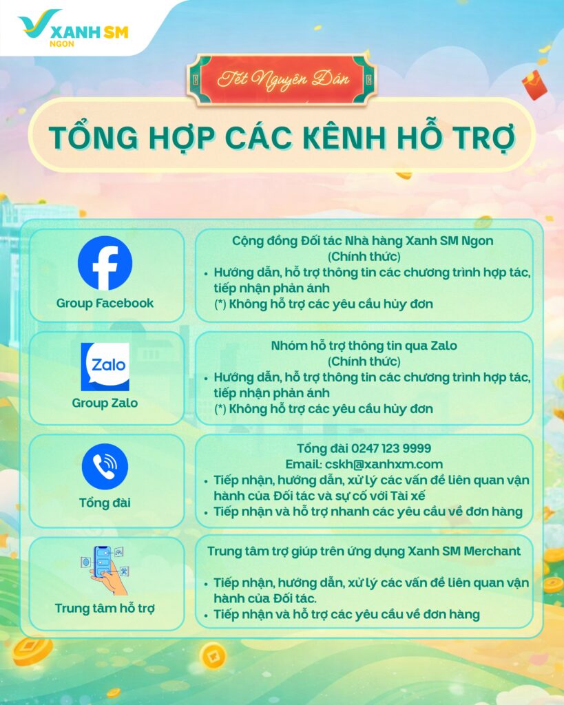 7. Tổng hợp các kênh hỗ trợ trong Tết 