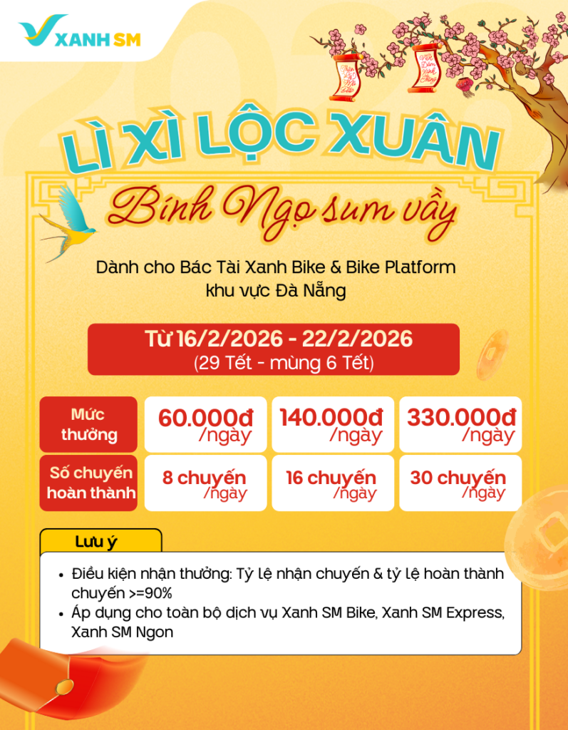 [Đà Nẵng] Cập nhật chuỗi chương trình thưởng Tết nguyên đán 2026 - Lì xì lộc xuân - Bính Ngọ sum vầy