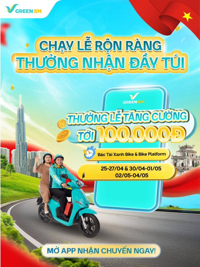 Thưởng tăng cường tới 100,000đ/ngày dành cho Bác Tài Xanh 