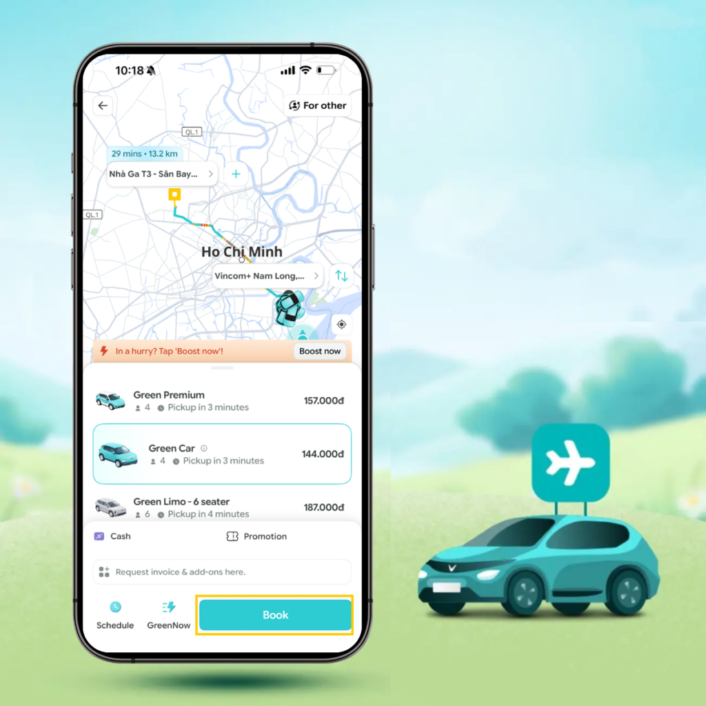 Steps to Book a Ride Through the Green SM App