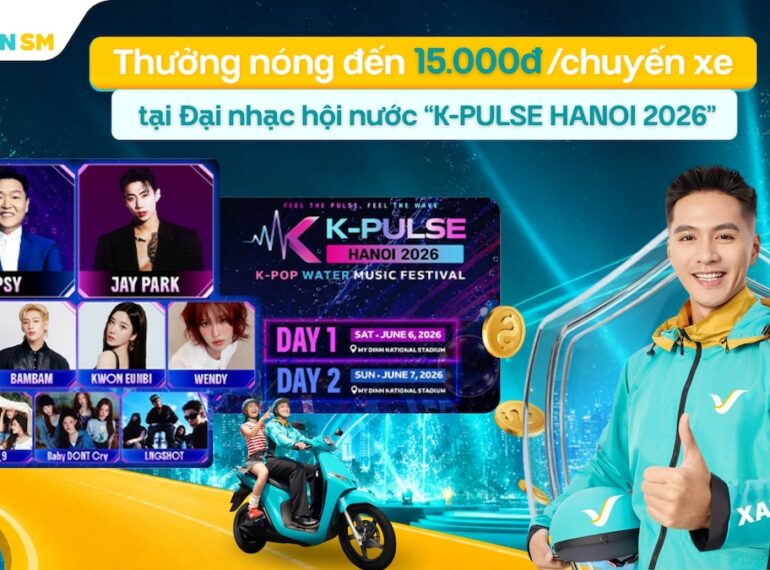 Thưởng nóng đến 15.000đ/chuyến xe tại Đại nhạc hội nước “K-PULSE HANOI 2026”