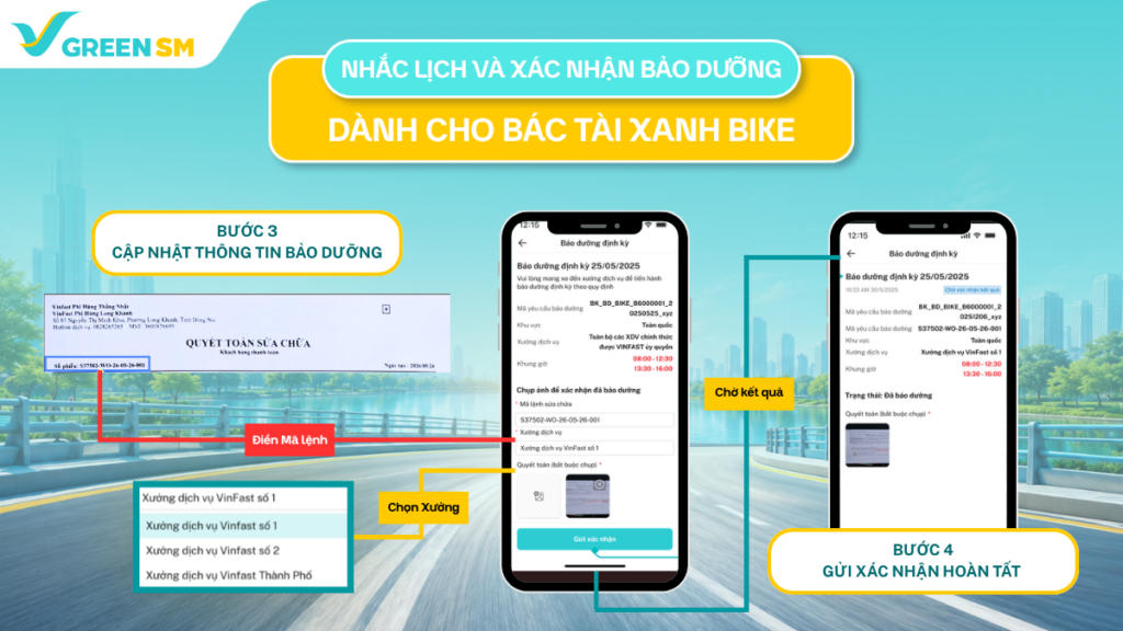 [Ra Mắt Tính Năng] Nhắc Lịch & Xác Nhận Bảo Dưỡng Trên Ứng Dụng Bác Tài Xanh Bike