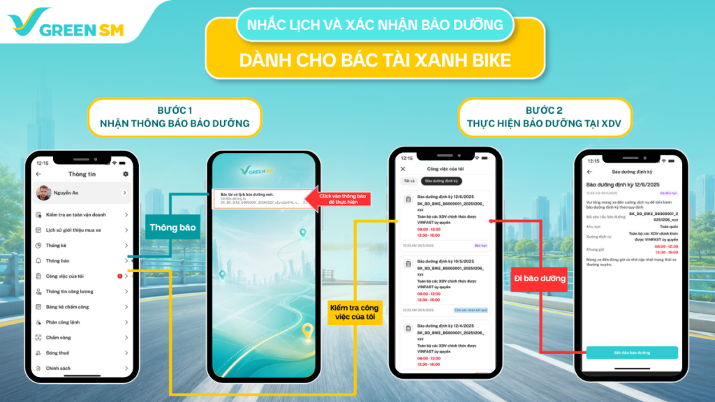 [Ra Mắt Tính Năng] Nhắc Lịch & Xác Nhận Bảo Dưỡng Trên Ứng Dụng Bác Tài Xanh Bike