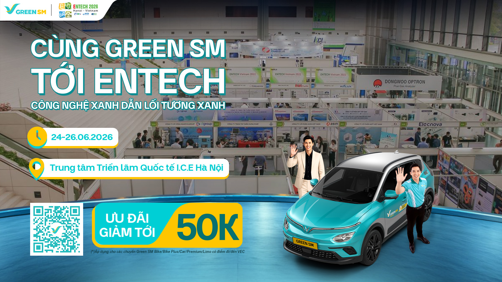 Green SM đồng hành cùng Triển lãm ENTECH Hanoi 2026 - Ưu đãi di chuyển lên đến 20%