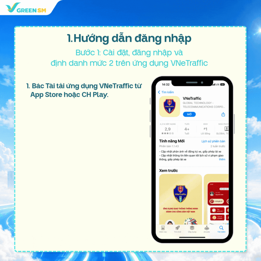 Hướng Dẫn Bác Tài Xanh Gán Cà Vẹt Xe Điện Tử Qua Ứng Dụng VNeTraffic