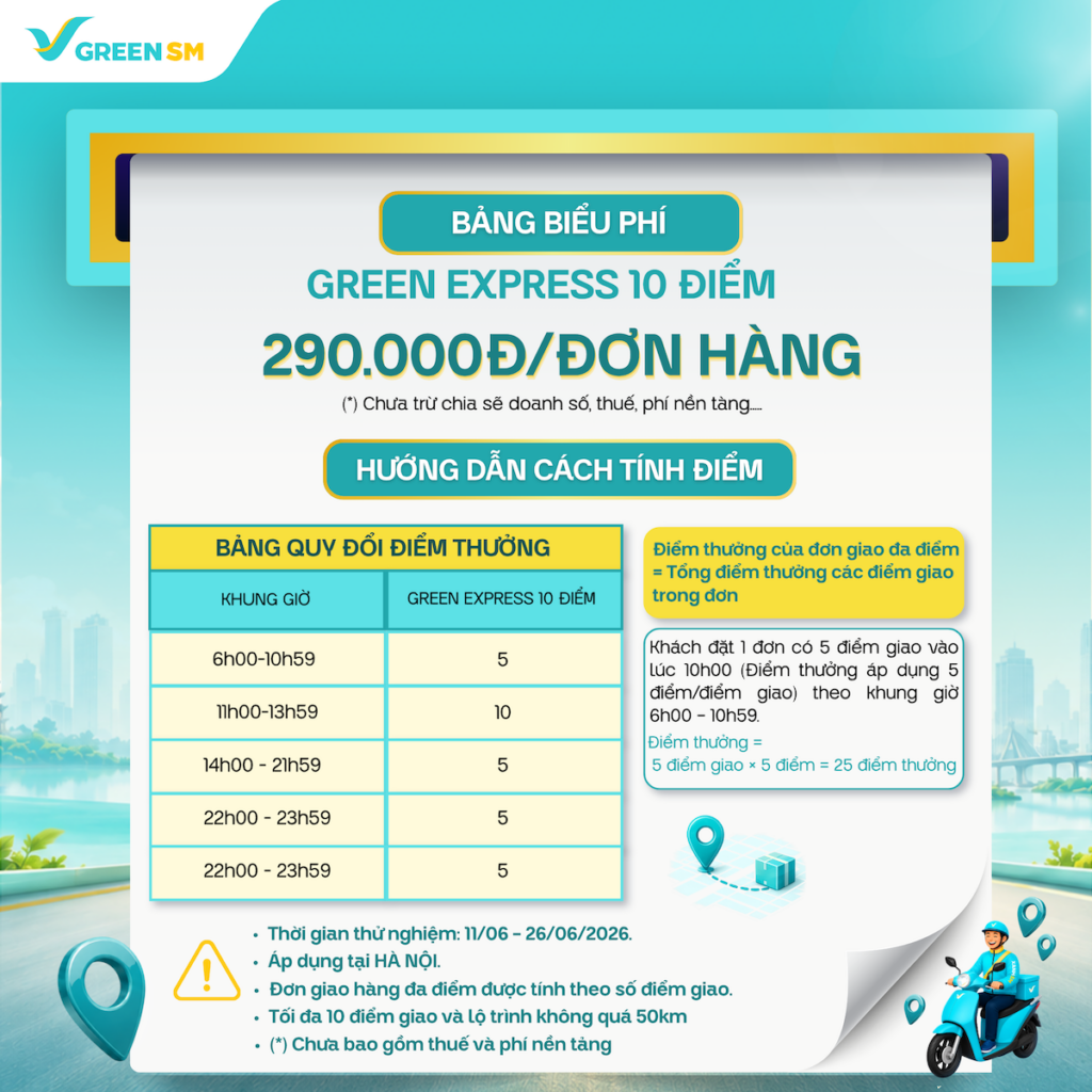 Thông Báo Triển Khai Thử Nghiệm Green Express 10 Điểm  