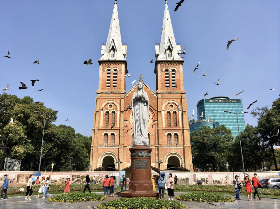 The picture of Notre Dame Cathedral, Ho Chi Minh city.