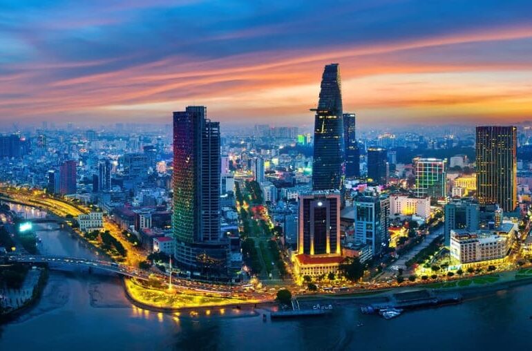 sunset in ho chi minh city