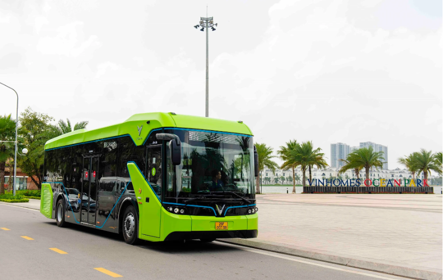 VinBus is the first all-electric bus network in Vietnam.