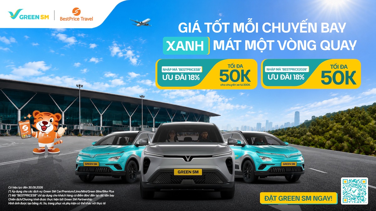 Green SM hợp tác cùng BestPrice Travel – Ưu đãi di chuyển sân bay lên đến 50.000 đồng