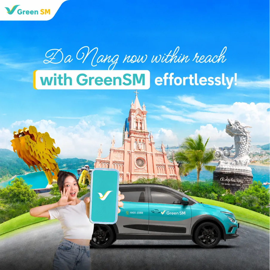 green sm car in da nang to hoi an cta