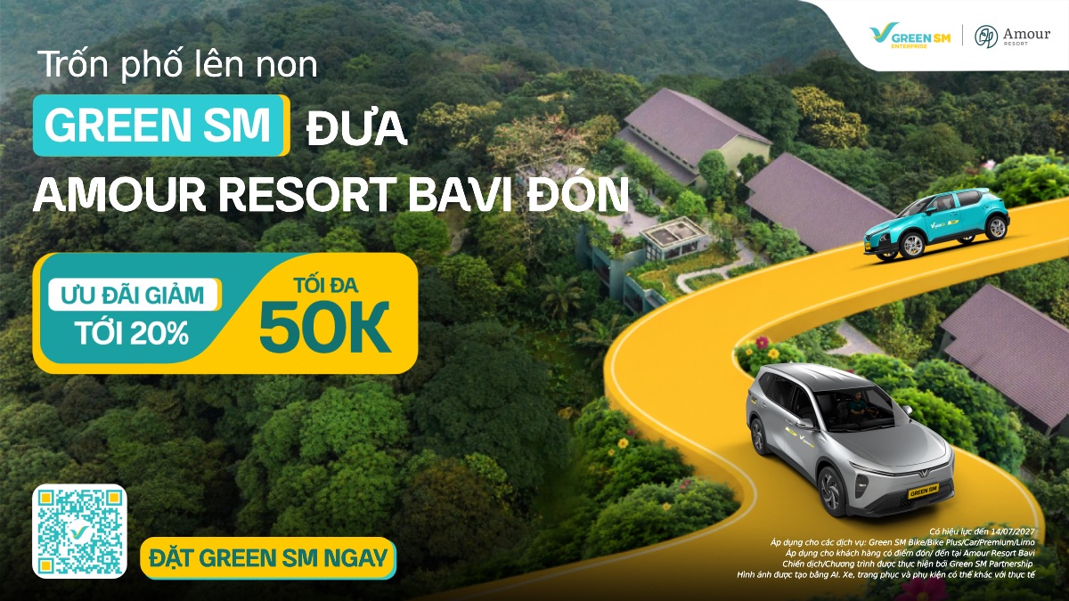 Trốn phố lên non - Green SM đưa, Amour Resort Bavi đón