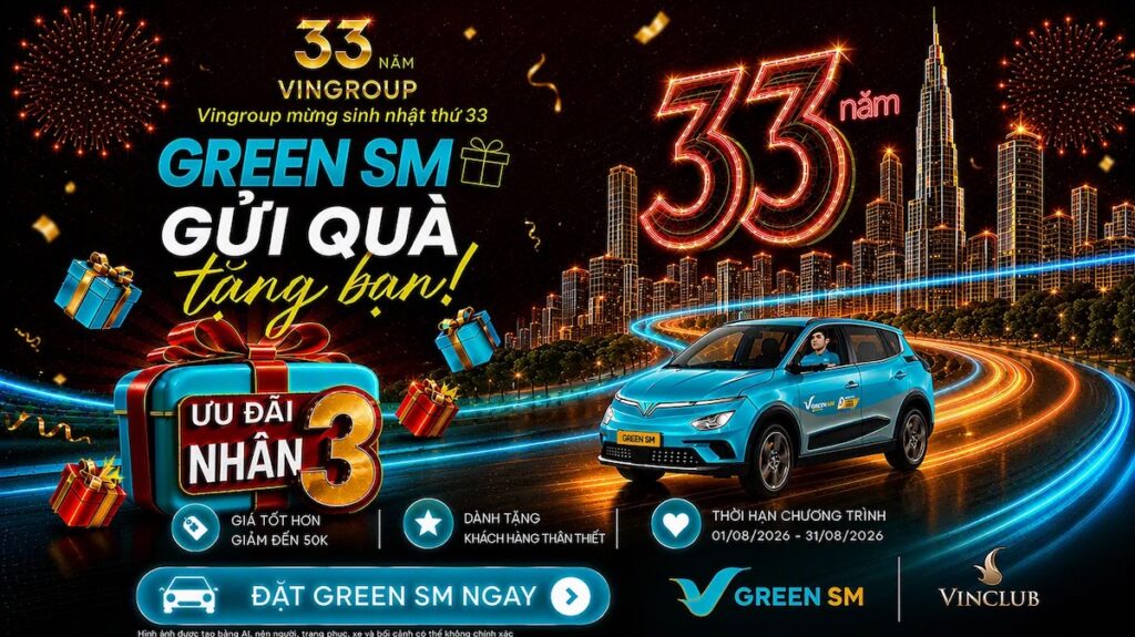 Mừng sinh nhật VIN33: Green SM ưu đãi đặc biệt cho hội viên VinClub