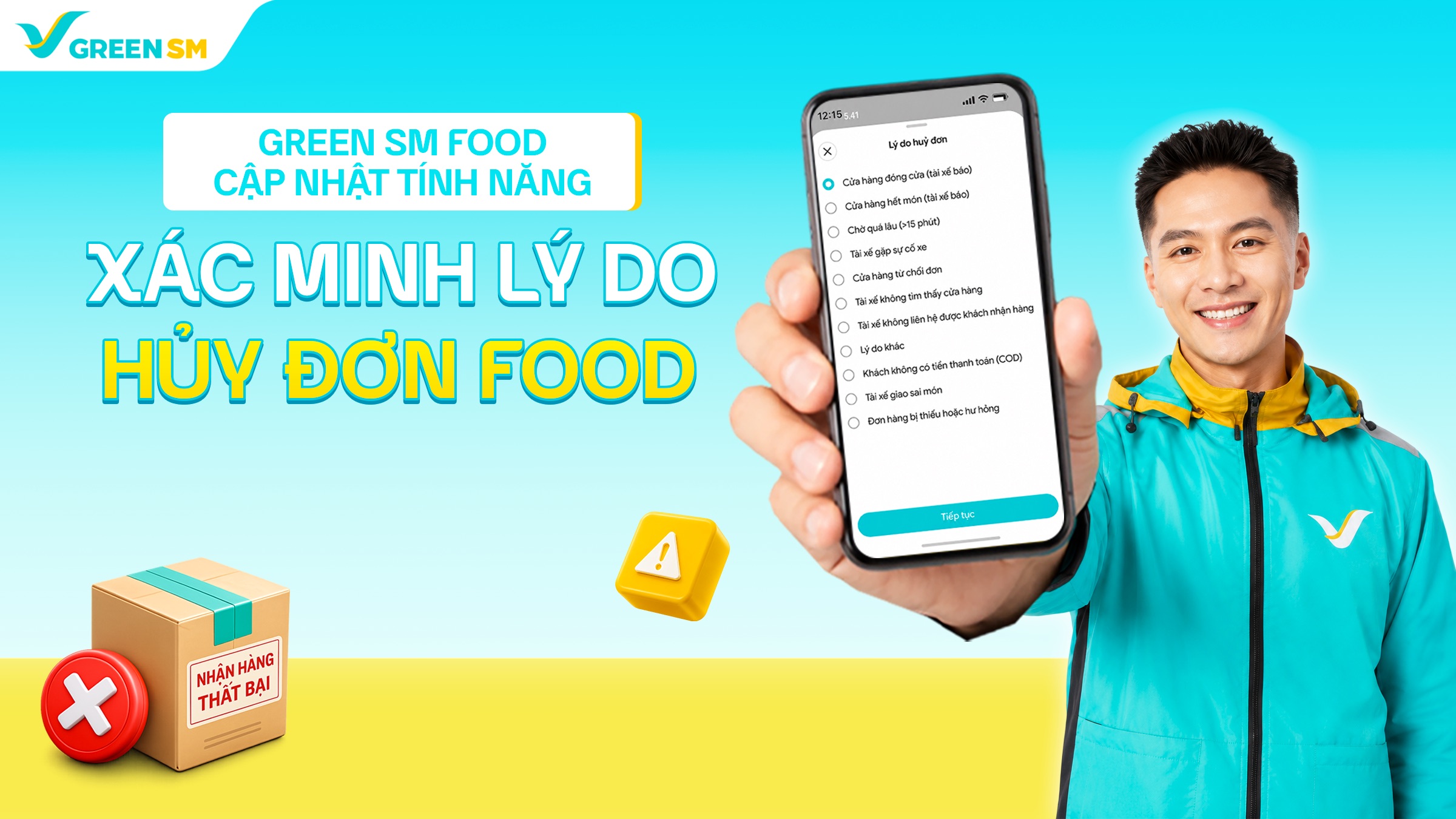 Cập nhật tính năng: Xác minh lý do hủy đơn Food & nâng cao hiệu suất hoạt động Bác Tài