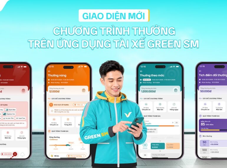 Khám phá giao diện mới của chương trình thưởng trên ứng dụng tài xế Green SM