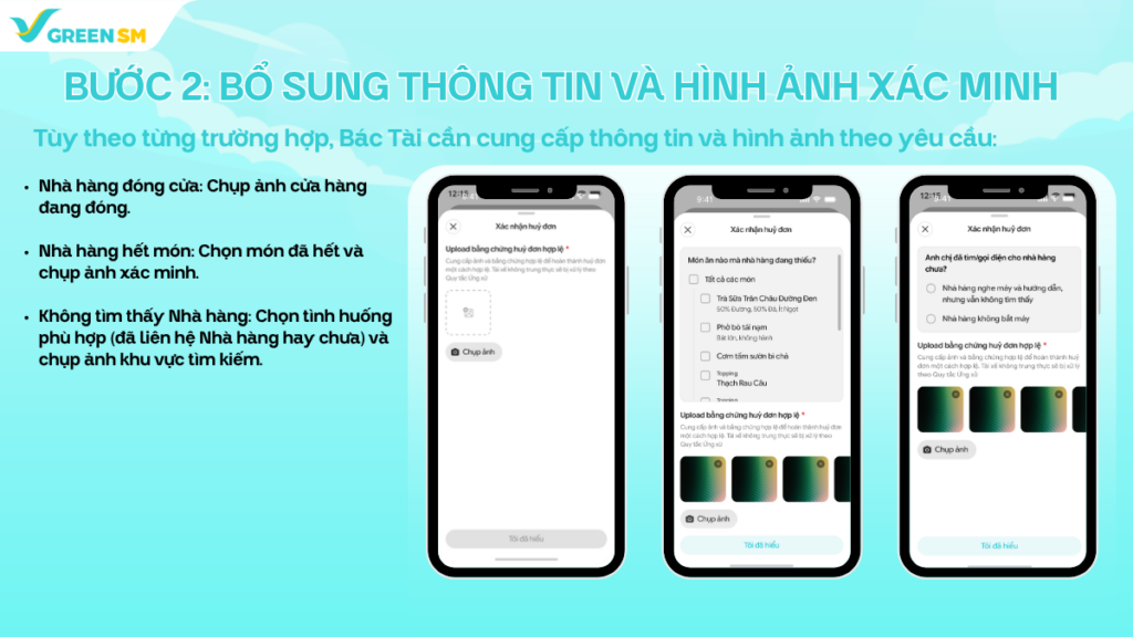 Cập nhật tính năng: Xác minh lý do hủy đơn Food & nâng cao hiệu suất hoạt động Bác Tài
