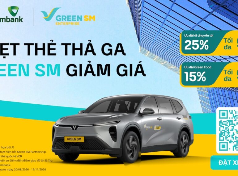 Green SM hợp tác cùng Vietcombank - Ưu đãi di chuyển lên đến 25%