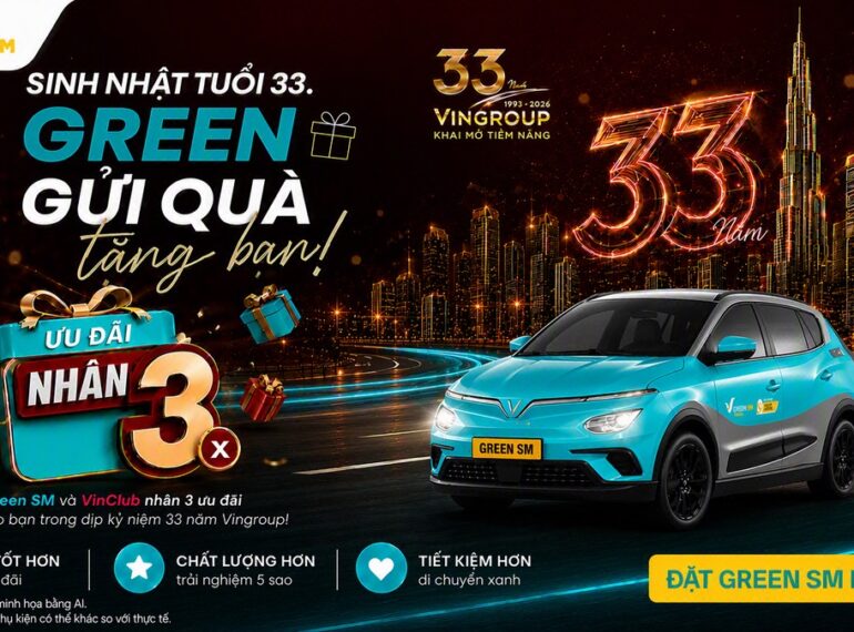 Mừng sinh nhật VIN33: Green SM ưu đãi đặc biệt cho hội viên VinClub