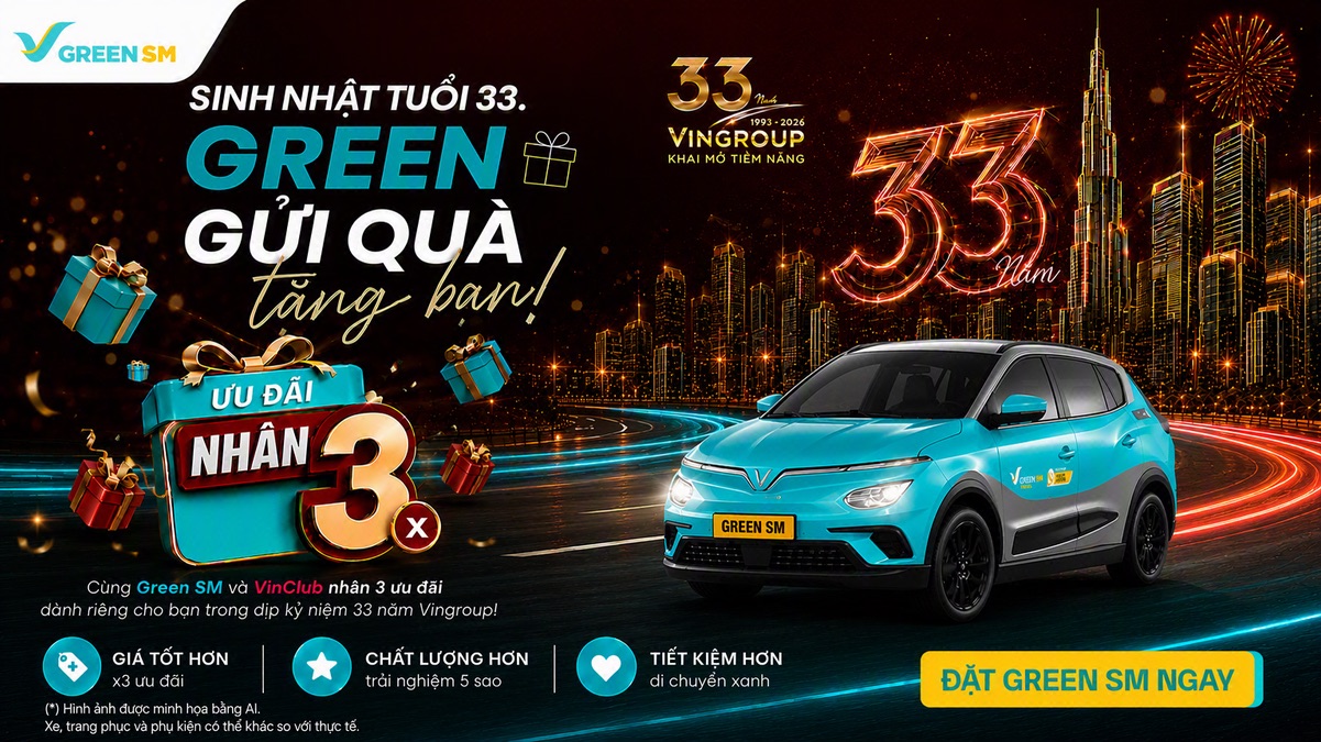Mừng sinh nhật VIN33: Green SM ưu đãi đặc biệt cho hội viên VinClub