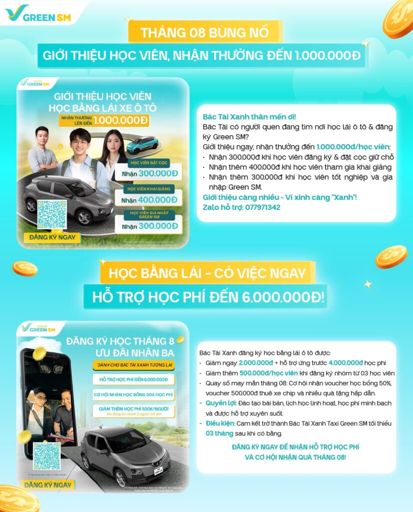 6. GIỚI THIỆU HỌC VIÊN NHẬN THƯỞNG ĐẾN 1.000.000Đ & HỖ TRỢ HỌC PHÍ HỌC BẰNG LÁI LÊN ĐẾN 6.000.000Đ