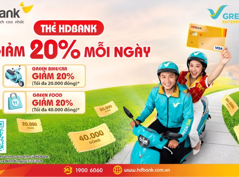 Tận hưởng ưu đãi di chuyển và ẩm thực khi thanh toán bằng thẻ HDBank