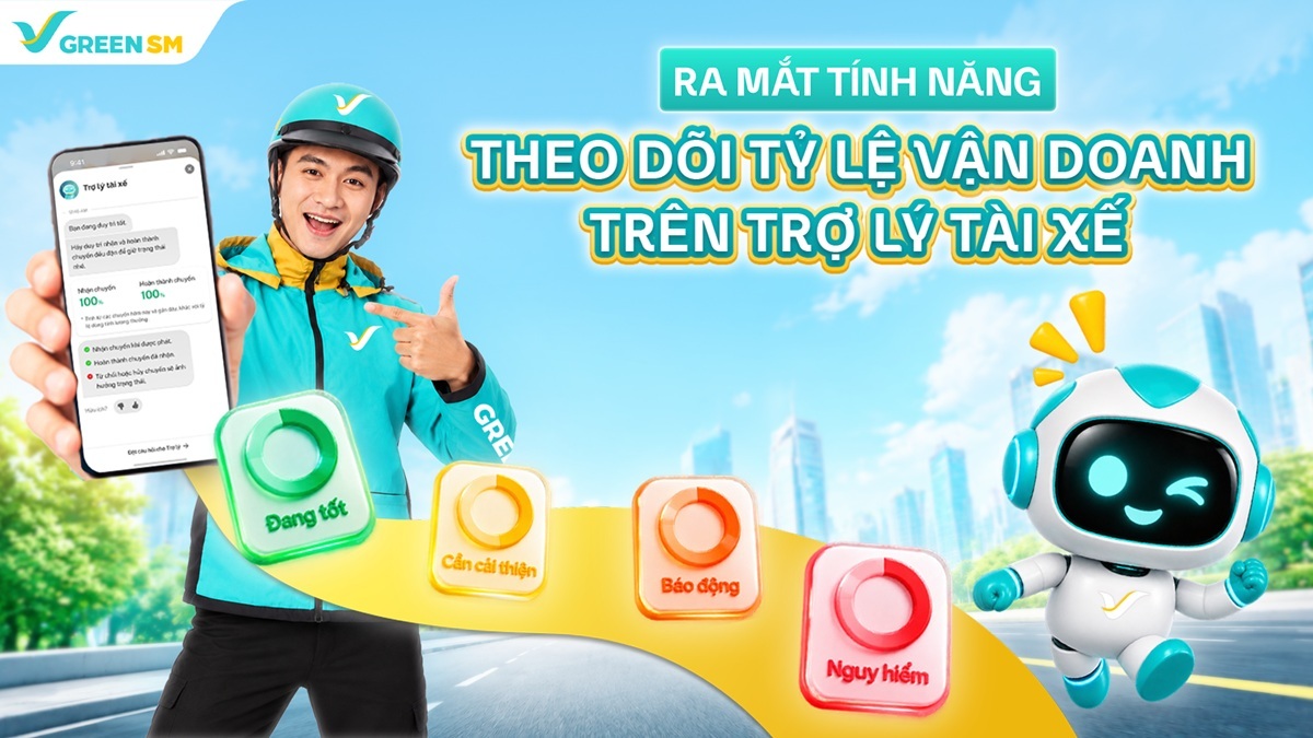 Trợ lý Tài xế nay đã có thêm tính năng theo dõi Tỷ lệ vận doanh
