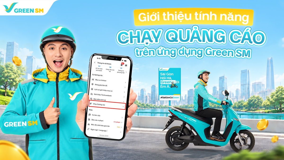 Giới thiệu tính năng “Chạy quảng cáo” trên ứng dụng Tài Xế Green SM