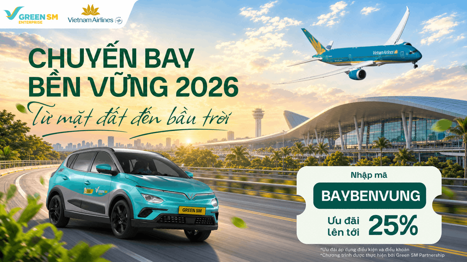 Vietnam Airlines × Green SM: Hành trình xanh toàn diện từ mặt đất đến bầu trời