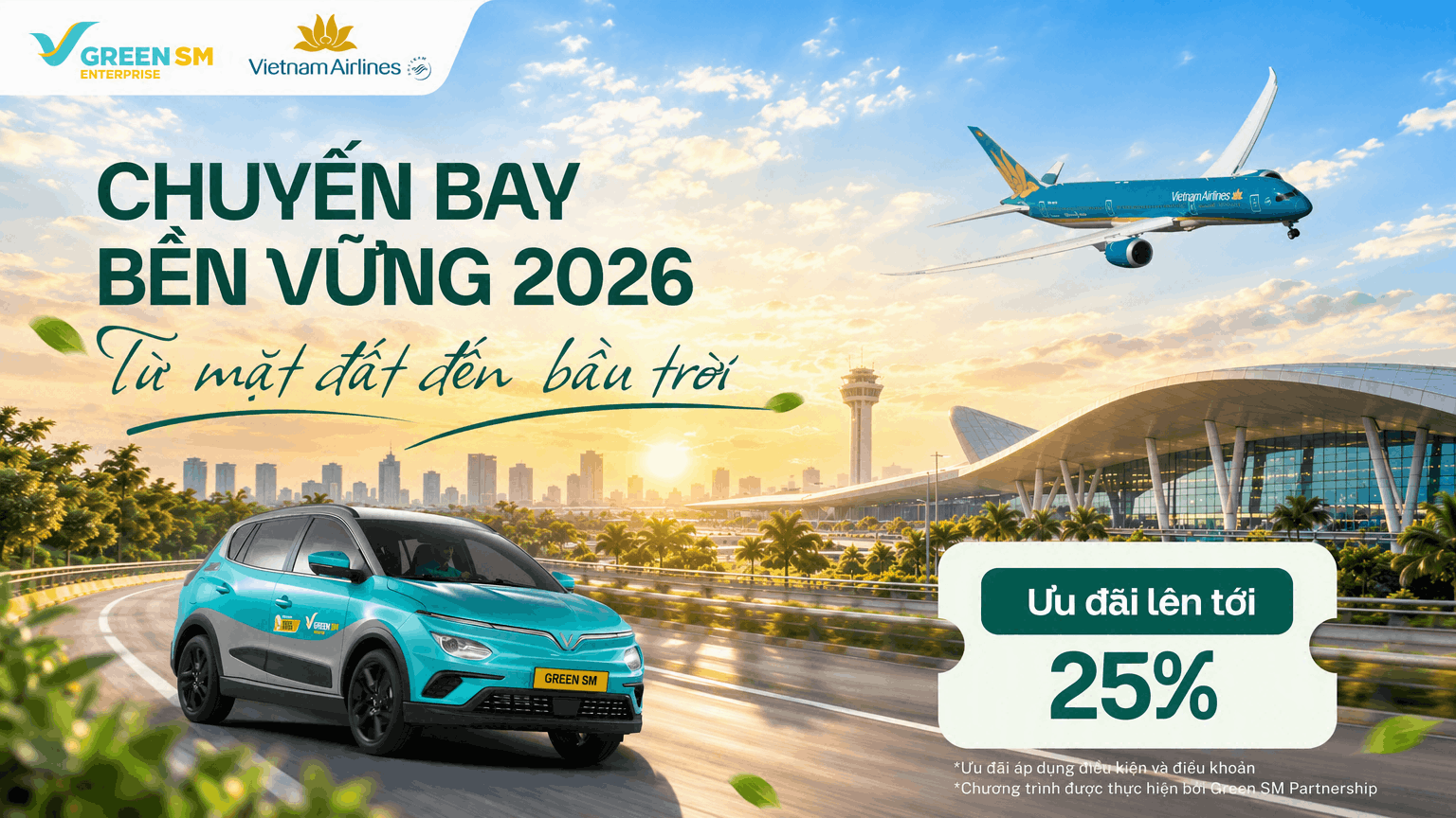 Vietnam Airlines × Green SM: Hành trình xanh toàn diện từ mặt đất đến bầu trời