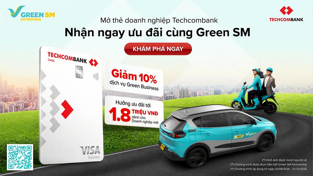 Green SM hợp tác cùng Techcombank – Ưu đãi di chuyển cho khách hàng doanh nghiệp