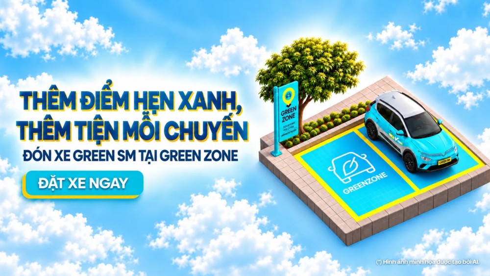 Giới thiệu Green Zone - khu vực đón taxi điện Green SM