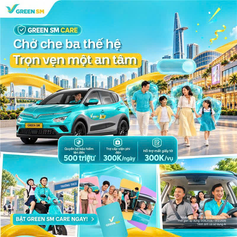 Đăng ký Green SM Care ngay trên Green SM để an tâm hơn trong mọi hành trình!