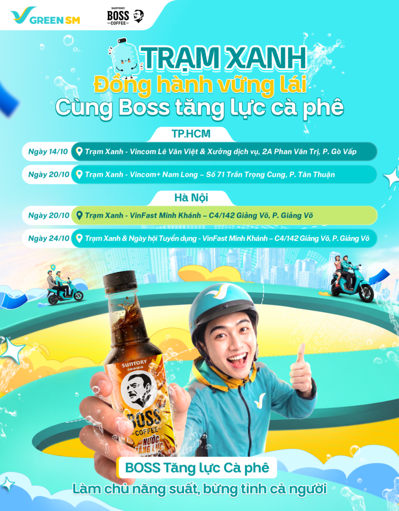 Trạm Xanh x BOSS Tăng Lực Cà Phê - Tặng Nước Miễn Phí Cho Bác Tài
